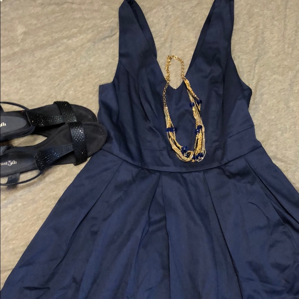 ModCloth Midi Navy Blue Dress